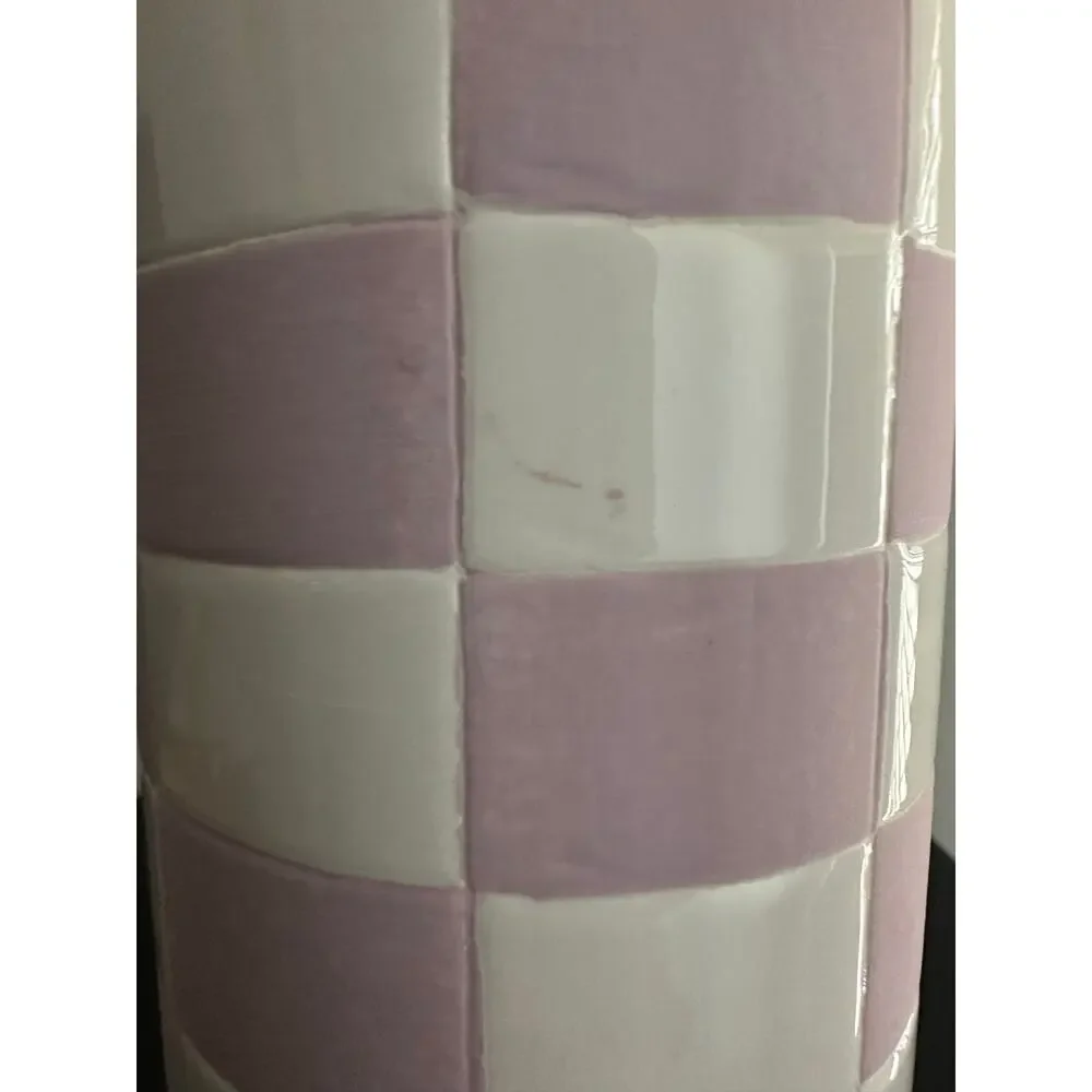 Checkered Purple and White Vase by Sunday Morning